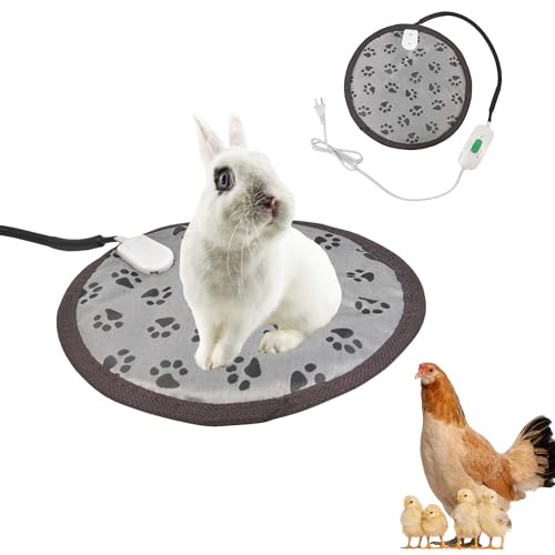 Chicken Heating Pad,Small Animal Rabbit Guinea Pig Heated Bed Mat,Black | Fire Retardant;With Chew Resistant Steel Cord;Guinea Pig Squirrel Hedgehog Chinchilla Winter Warm Heated Bed Mat - color: Black