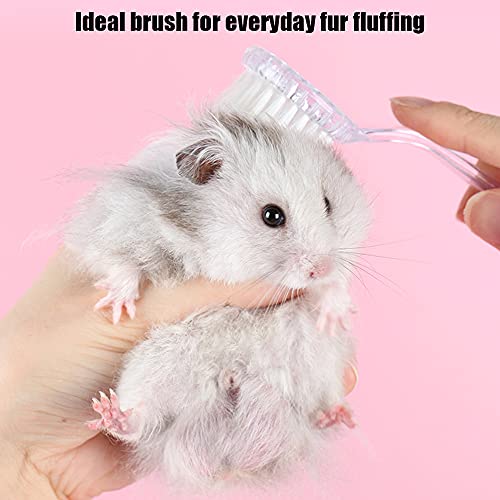 2 Pack Hamster Brush, Hedgehog Cleaning Supplies, Guinea Pig Combs - color: Transparent