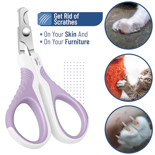Mr. Pen- Cat Nail Clipper, Stainless Steel | Professional Sharp Cat Claw Trimmer for Small and Medium Cats, Pet Nail Clipper with Sturdy Non Slip Handle - color: Purple