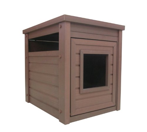 New Age Pet ECOFLEX Litter Loo Standard & Jumbo Sizes, 4 Colors, Moisture and Odor Resistant Enclosure & End Table, No‑Tools Assembly, 10 Year Warranty, Russet Brown, Standard - color: Brown, size: Standard