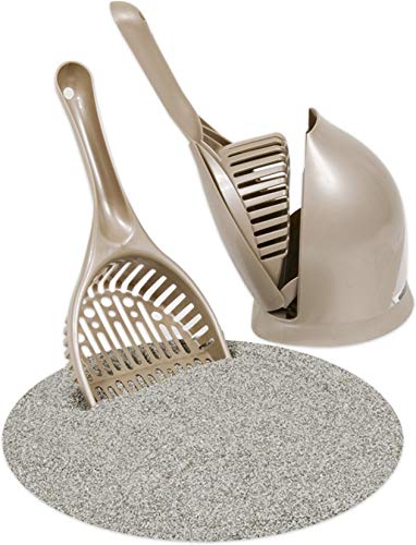 Petmate Scoop N' Hide Cat Litter Scoop with Discreet Litter Scoop Holder, Brushed Nickel - color: Brushed Nickel