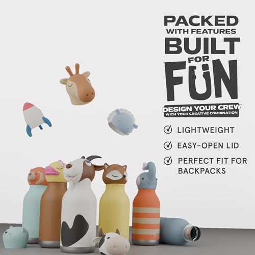 asobu Bestie Water Bottle, Cute Collectible Character, Leak Proof, BPA Free | 16 oz, Stays Cold 24 Hours, Double Wall Vacuum Insulation, Food Grade Stainless Steel, Spill Resistant, Great Gift Idea - color: WHITE BEAR