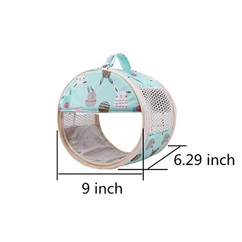 Small Pet Carrier Bag Portable Travel Carrier for Hamster Rat Baby Guinea Pig Sugar Glider Hedgehog Small Birds (M, Green) - color: Green