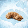 PetAmi Dog Cooling Mat, Ginkgo Leaf Shape, Pet Pad with Cooling Nylon & Soft Fleece, Q-Max > 0.4 Reversible All Season Blanket for Dogs & Cats, Medium 44x49 in, Light Blue - color: Baby Blue, size: Medium