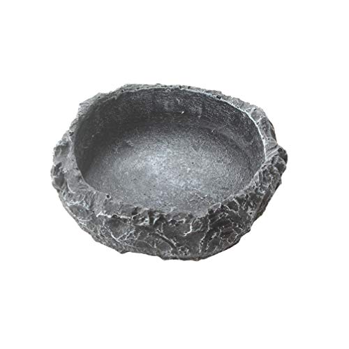 2 Pack Reptile Water Dish Food Bowl Rock Worm Feeder for Leopard Gecko Lizard Spider Scorpion Chameleon (De 3.1in x H 0.8in)
