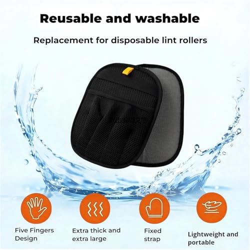 Electrostatic Pet Hair Removal Glove Magic Brush for Dogs & Cats | 5-Finger Electrostatic Pet Hair Remover Glove, Magic Brush for Dog Cat Hair Removal on Couch, Car Seat, Clothing - color: 1Black