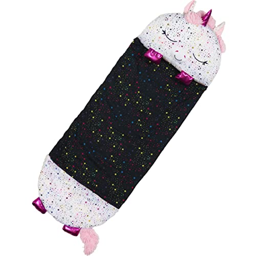 Happy Nappers Pillow & Sleepy Sack- Comfy, Cozy, Compact, Super Soft, Warm, All Season, Sleeping Bag with Pillow- Large 66” x 30”, Shimmer Unicorn | Ultra Soft Plush Sleepy Sack for Kids; Machine Washable All Season Play Pillow with Easy Pull and Zip for