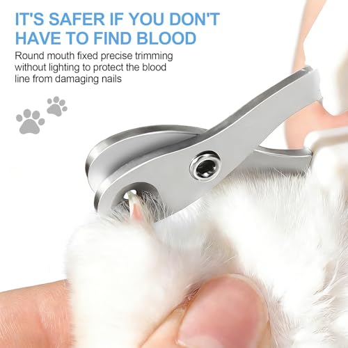 Cat Nail Clipper with Circular Cut Hole, Avoiding Excessive Cutting, Suitable for Beginners. It Can Also be Used for Small Animals Such as Birds, Hamsters, Guinea Pigs, Etc. (Blue) - color: blue