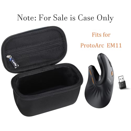 Case for ProtoArc Ergonomic Mouse, Travel Carrying Case Compatible with ProtoArc EM11 NL Bluetooth Rechargeable Wireless Vertical Mouse (Full Black) - color: Full Black