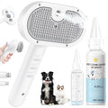 Pet Steam Brush Dog Cat 2026 New Grooming Comb for Shedding Floating Hair | Smooth & Detangling, Gentle Cool Mist Softens Hair Reduces Static Helps Pets Who Dislike Bathing,Includes Waterless Shampoo - color: Gray, size: 120ML