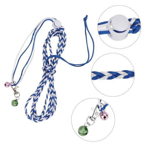 Hypeety Syrian Hamster Leash Harness Set Adjustable Training Walking Lead | Adjustable 0.79-3.54'' chest, 55.12'' lengh, soft nylon leash with finder bells, for rat/gerbil, easy to put on, random color - color: Rope Random 55.12"
