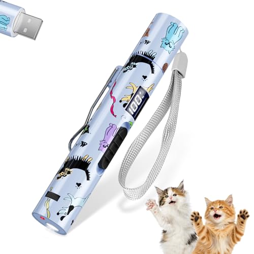 TBTeek Cat Toy, Rechargeable, Battery Screen, Cute Fun Creative Body | 7 Adjustable Patterns for Fun Chase Play Exercise Interactive Kitten Pet Dog Chase Toy - size: 1pc battery display