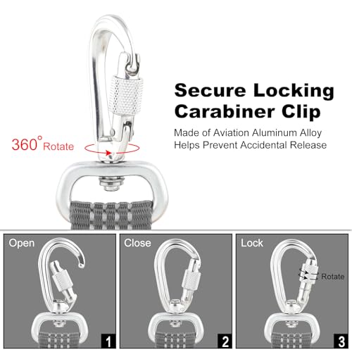 Plutus Pet Heavy Duty Dog Leash with Lockable Aluminum Carabiner, 4 FT Long | Double-Sided Reflective Nylon, Padded Handle, Heavy Duty, for Puppy Small Medium and Large Dogs (Gray, 1" x 4') - color: Gray, size: 1" x 4'