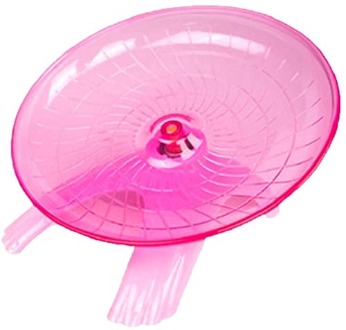 Litewood Small Hamster Wheel Hermit Crab Wheel Small Animal Flying Saucer Spinner Silent Running Exercise Toy Cage Tank Accessory for Dwarf Hamster Gerbil Mouse Rat Mice Hermit Crab (Pink) - color: PINK