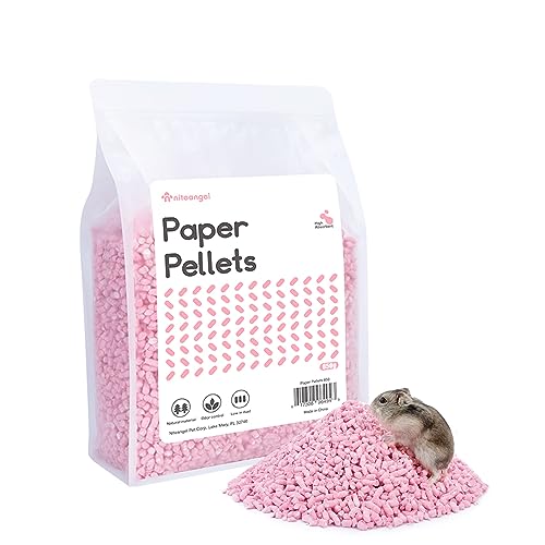 Niteangel Hamster Paper Pellets Bedding 1.8LB / 850g Small Aninam Bedding for Syrian Dwarf Hamsters Gerbils Mice Mouse Lemming Degus or Other Small-Sized Pets (Pink) - color: Pink
