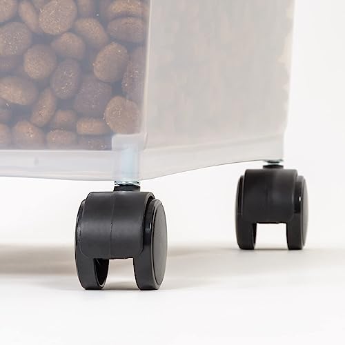 Amazon Basics 3-Piece Airtight Pet Food Storage Container Combo with Scoop, BPA Free, Removable Wheels, 33 QT + 12 QT - size: 45 QT (33 QT + 12 QT)