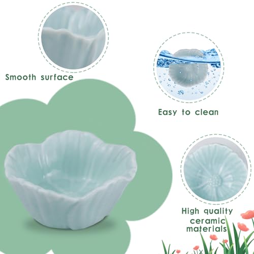 Small Ceramic Pet Hamster Bowl, Easy to Clean Anti Flipping Hamsters Food and Water Bowl, Small Animal Bowls for Dwarf Hamster, Parrots (Green, s) - color: Green, size: s,1pc