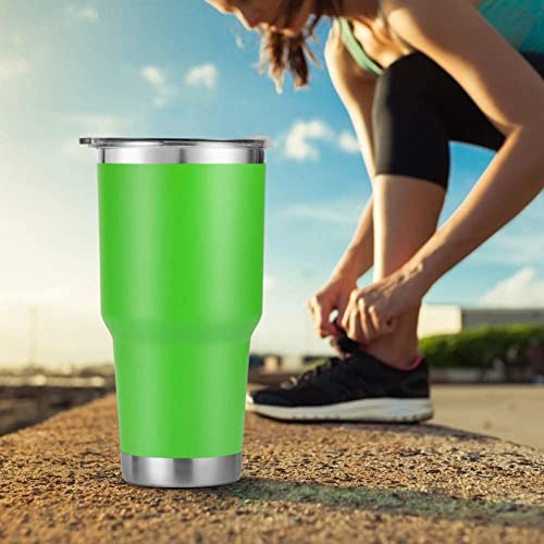 D·S 30 oz Lime Tumbler Double Wall Vacuum Insulated Travel Coffee Mug | Double Wall Vacuum Suit Cold and Hot Drink Fits in standard car cup holders With Splash-Proof Lid - color: Lime Green