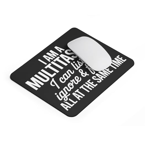 Funny Multitasker Mousepad I Can Listen Ignore & Forget All at The Same Time Desk Mat with Non-Slip Rubber Base Sarcastic Quote Gift for Office, Coworkers, and Humor Lovers - color: Igonre