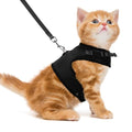 PUPTECK Soft Mesh Cat Vest Harness and Leash Set Puppy Padded Pet Harnesses Escape Proof for Cats Small Dogs Rabbits Bunny, Black Medium - color: Black, size: M(NECK 7", CHEST 10.5", 4-6 lbs)