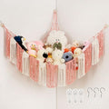 Stuffed Animal Hammock with Weaving Tassels and Beads Leather Pink - color: Leather Pink