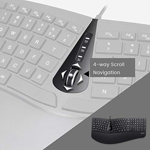 Perixx Periduo-505, Wired USB Ergonomic Split Keyboard and Vertical Mouse Combo with Adjustable Palm Rest and Short Tactical Membrane Keys, US English Layout - style: Wired
