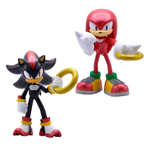 Just Toys – Sonic the Hedgehog Metallic Knuckles & Shadow Figure 2-Pack | Two 4-inch buildable Knuckles and Shadow figures with swappable arms and accessories in a collector window box. Ages 3+ - style: Metallic 2 Pack - Knuckles & Shadow
