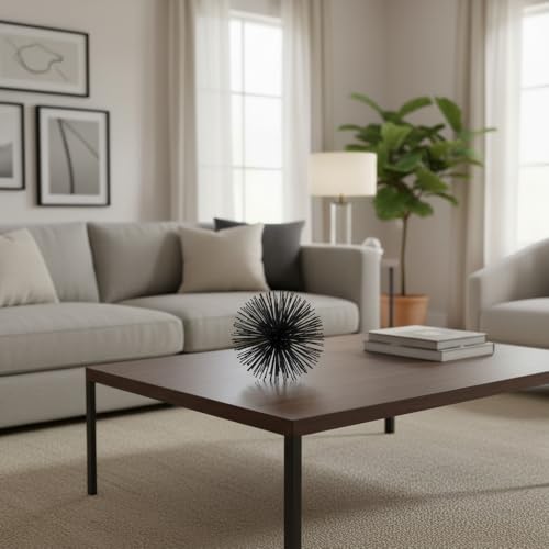 Modern Day Accents 5351 Erizo Spiked Medium Black Sphere, 8" D - color: Black, size: Medium