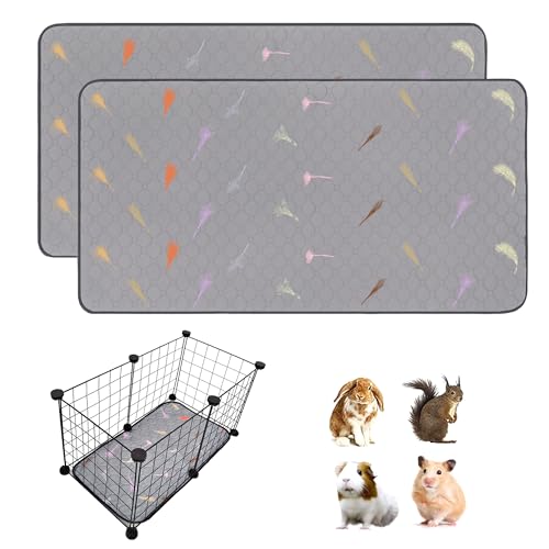 2Pcs Guinea Pig Cage Liners,Guinea Pig Fleece Cage Liners12''X24'' Super Absorbent Washable Pee Pads Reusable for Rabbit Hamster Chinchilla - size: 12 In 1x2(12" x 24") 2Pack