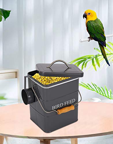 Bird Feeder,Bird Food Jar Pet Food Storage Airtight Food Storage Container-Gray - color: Gray