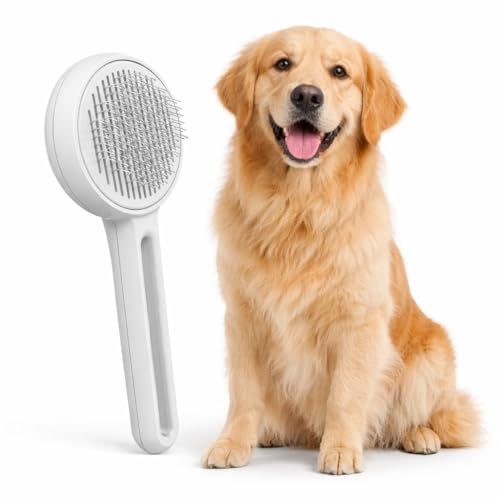 Deshedding Brush for Cats and Dogs | Gentle Grooming Tool, Removes Loose Hair and Undercoat, Slicker Brush, All Coat Types, Reduces Shedding and Tangles