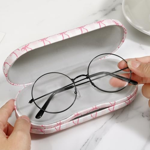 MoKo Double Eyeglass Case,Glasses and contact case 2 in 1 with Mirror | Double Sided Portable Contact Case and Mirror Tweezers Remover,Sunglasses case Container Soak Storage Kit for Women, Pink - color: Pink Scales