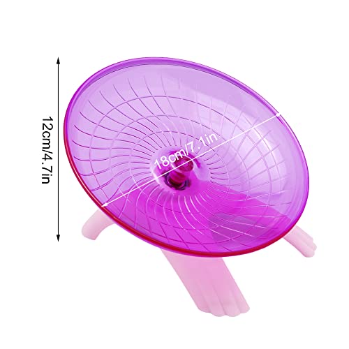 Litewood Small Hamster Wheel Hermit Crab Wheel Small Animal Flying Saucer Spinner Silent Running Exercise Toy Cage Tank Accessory for Dwarf Hamster Gerbil Mouse Rat Mice Hermit Crab (Pink) - color: PINK