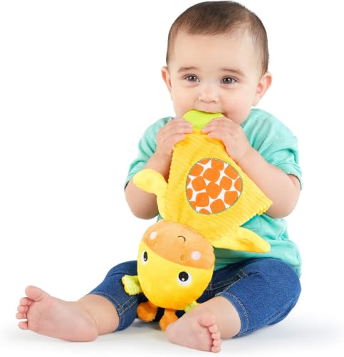 Bright Starts Snuggle & Teethe BPA-Free Crinkle Teething Plush Baby Toy - Giraffe,(Pack of 6) - color: Yellow, size: 1 Count (Pack of 6)