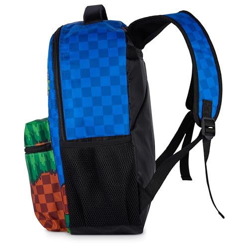 AI ACCESSORY INNOVATIONS Sonic The Hedgehog Backpack, Boys & Girls Featuring Sonic, Tails, and Knuckles,16” Bookbag w/Molded Sonic Dangle, Blue - color: Sonic the Hedgehog
