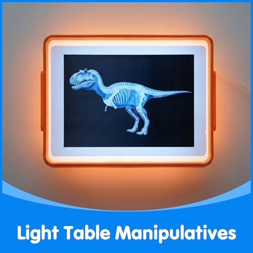 15 Pcs Dinosaur Xrays & Creatures Cards - Light Table Toys | Mythical Creatures Science Kit for Role Play - style: Dinosaur Series