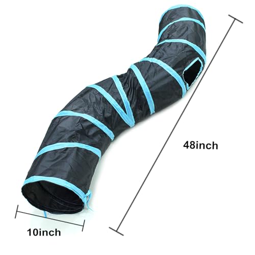 Bemodst Collapsible Cat Tunnels - 2/3/4/5 Way Interactive Maze for Kittens, Rabbits, Ferrets - color: S-Type 2 Way