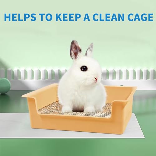 Litter Box Rabbit, Bunny Potty Pan, 1cm Steel Grate with Tray | 39 x 29 x 12 cm box with 1 cm steel mesh keeps paws above waste; removable tray lifts out for quick daily cleaning - color: White