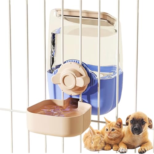 35oz Rabbit Water Bottle, Pet Hanging Automatic Water Dispenser for Small Animal Ferret Guinea Pig Chinchilla Dog Cat (Cage Grid Spacing 1.2''-2.1'') (Blue-Pink) - color: Blue-Pink