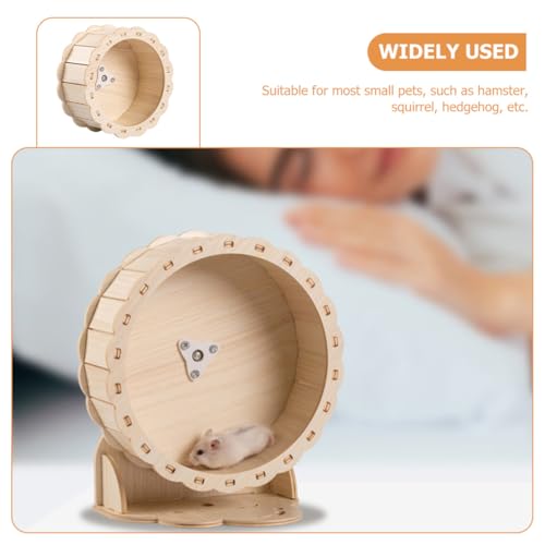 TOYANDONA Hamster Running Wheel Silent Wooden Exercise Roller 15cm Sunflower Design Small Pet Activity Wheel for Hamsters and Gerbils