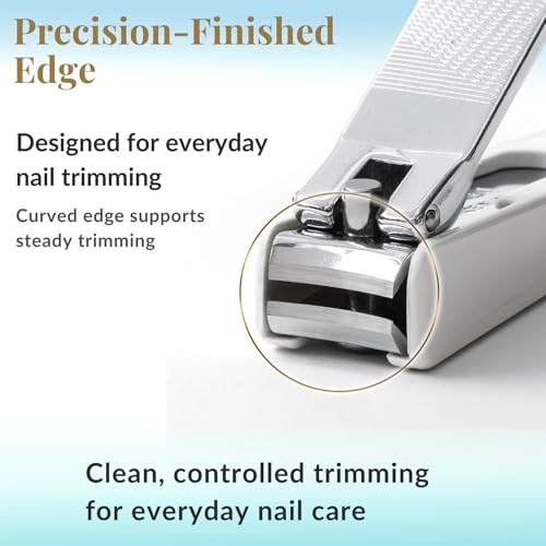 Wablade Japanese Nail Clippers 3.3 Inch Made in Japan, Curved Carbon Steel | Built-in nail catcher and file for controlled daily fingernail & toenail trimming, crafted in Seki, Japan (Mt.Fuji) - color: Mr.fuji