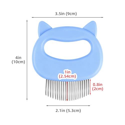 1 Pcs Pet Hair Removal Massaging Shell Comb Soft Deshedding Brush Grooming Tool for Long Short Hair Cat Dog Rabbit (Blue) - color: Blue