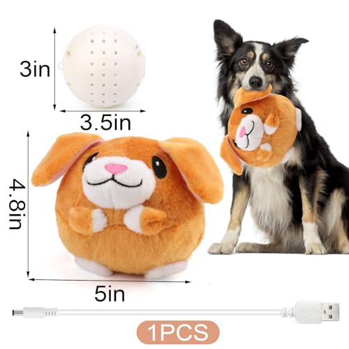 BABORUI Interactive Dog Toys Puppy, Jumping Squeaky Dog Toys with Recording and Music Modes, Rechargeable Moving Dog Chew Toys for Small/Medium/Large Dogs to Keep Them Busy(Puppy) - color: Puppy