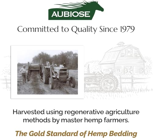 AubiChick High Grade French Hemp Bedding, 44lb (400L) Jumbo Bulk Bag for Chickens, Designed for Chicken Coop Bedding and Comfort of Birds, Poultry, Hairless Pets,(Pack of 2)