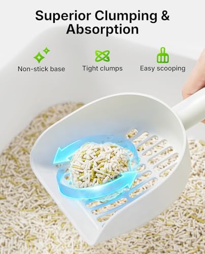 PETKIT Tofu Cat Litter, Clumping Flushable, Urine pH Detection Tofu Litter | 100% Natural Ingredients Plant Cat Litter, Dust-Free,Low Tracking and Odor Control - color: 5.3lbx2bags