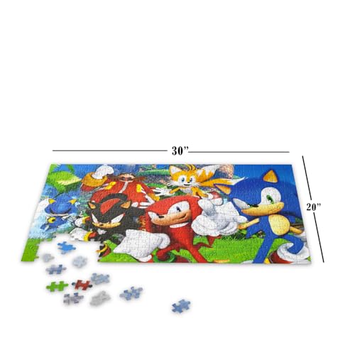 Sonic the Hedgehog Floor Puzzle for Kids Ages 3-5, Jumbo 30" x 20" Bundle | Sonic 72 Piece Jigsaw Floor Puzzle, Stickers, Tattoos, More | Sonic the Hedgehog Toys Jigsaw Puzzles for Boys