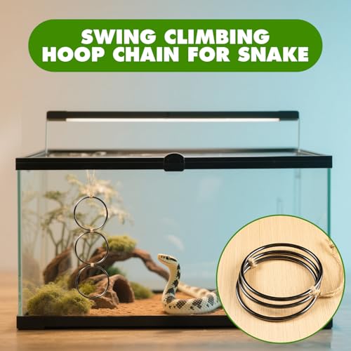 Ball Python Enrichment, Snake Climbing Toys, Reptiles Tank Accessories for Corn Snakes, Bearded Dragon, Chameleon, Snake Enrichment Ring Toys - color: Black