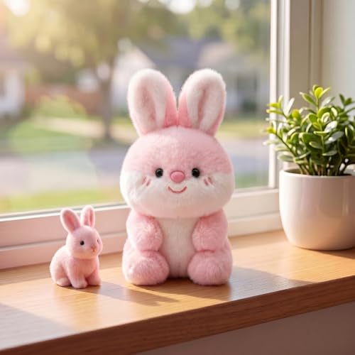 Ditucu Palm-Sized Bunny Stuffed Animals Cute Soft Rabbit Plush Doll Small Plushies Toys Gifts for Kids Pink 6 inch - style: Bunny