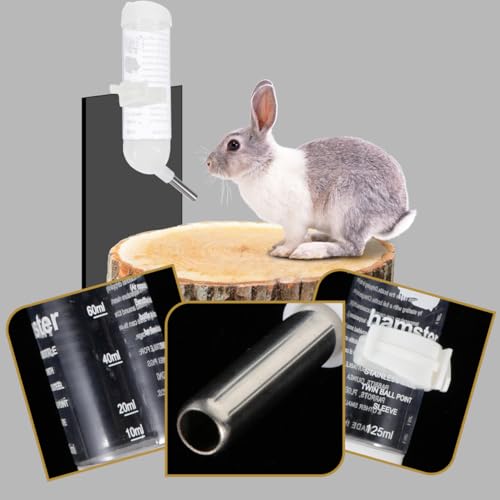 Abaodam 4 Pack Hamster Water Bottle Leakproof Roll Ball Kettle Hanging Water Dispenser for Small Pets Plastic Drinking Feeder for Hamster Guinea Pig Rabbit Ferret Rats 7.08 in