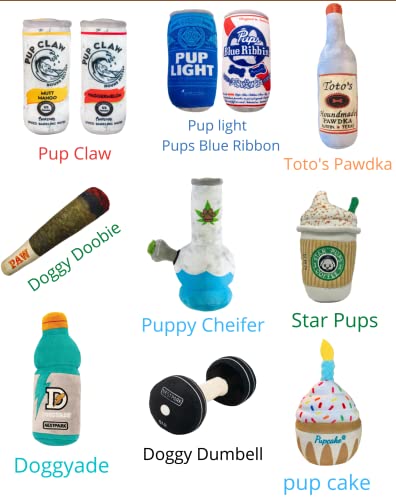 Nestpark Chill Pup Funny Dog Toy - Parody Plush Squeaky Crinkle Dog Toy